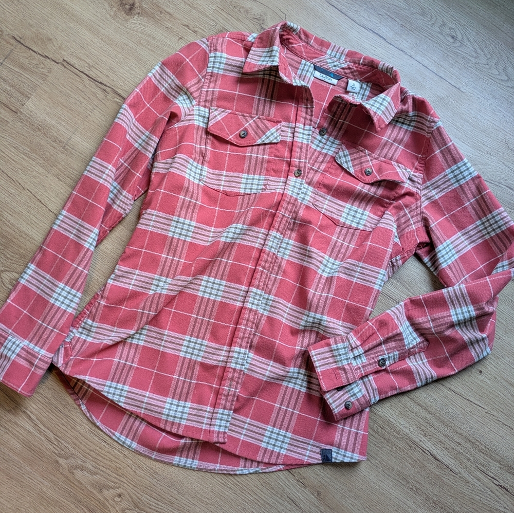 LLbean performance stretch flannel in red